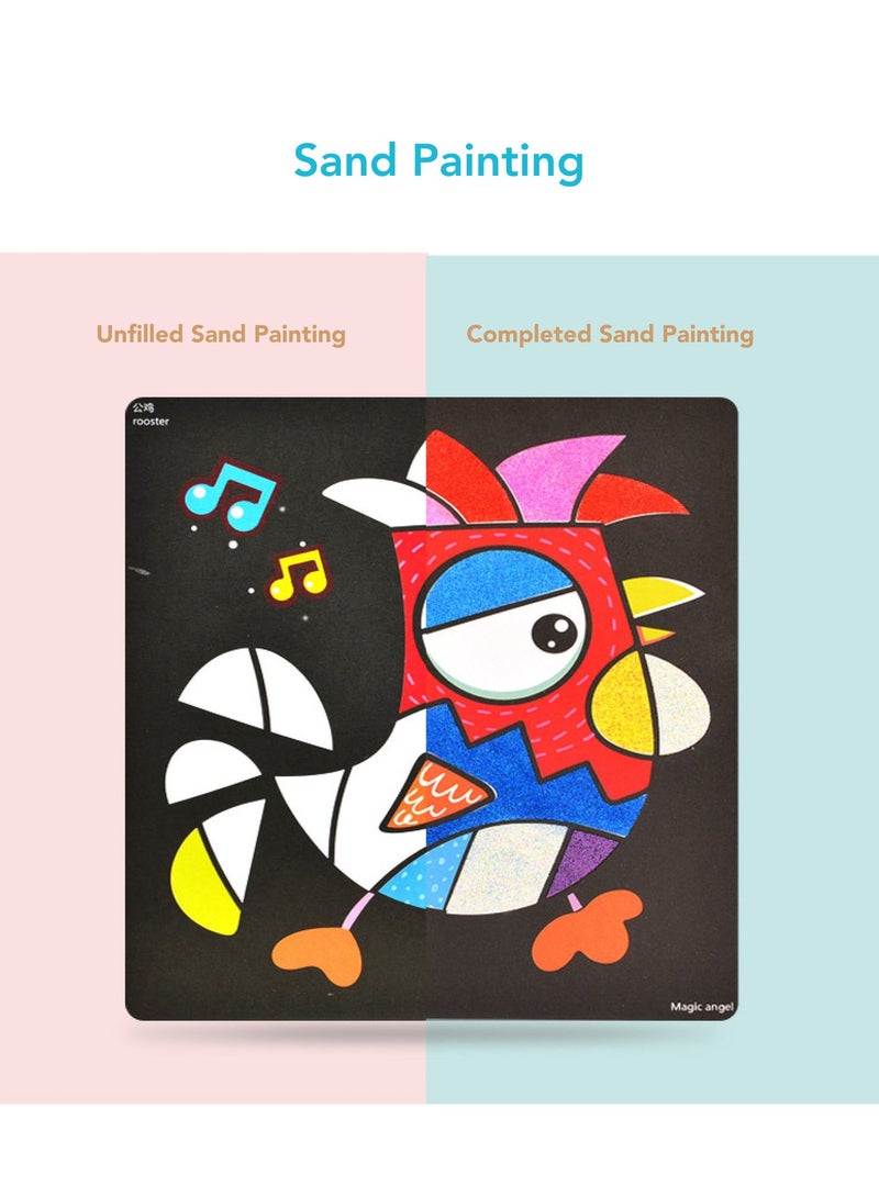 مجموعة الرسم بالرمل من فورونانجل - 12 لون رمل، 24 لوحة رسم - مجموعة أعمال يدوية للأطفال - Image 4